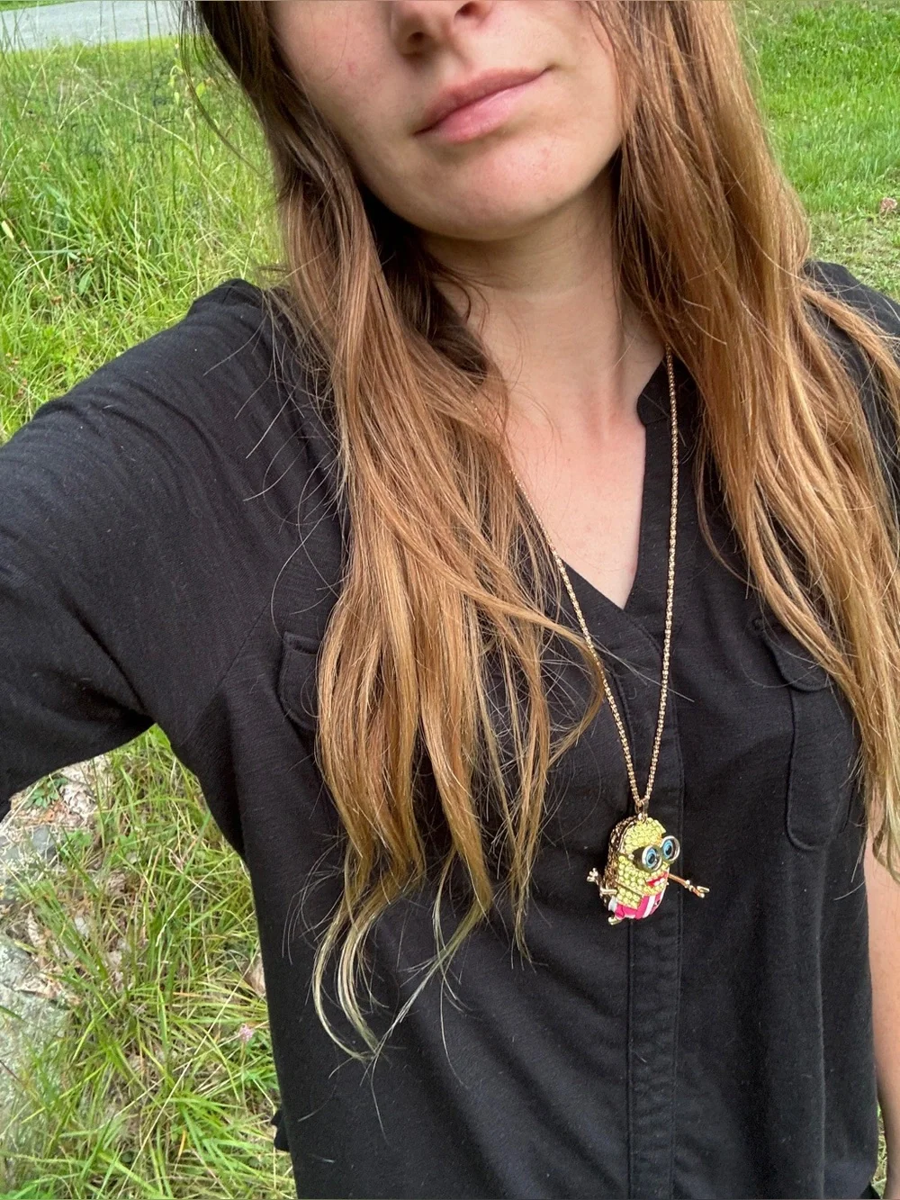 Betsey Johnson Minion Pendant Necklace